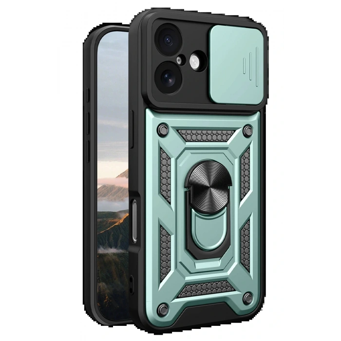 CPT05 Apple iPhone 17 Pars Lens Yüzüklü Silikon - Yeşil