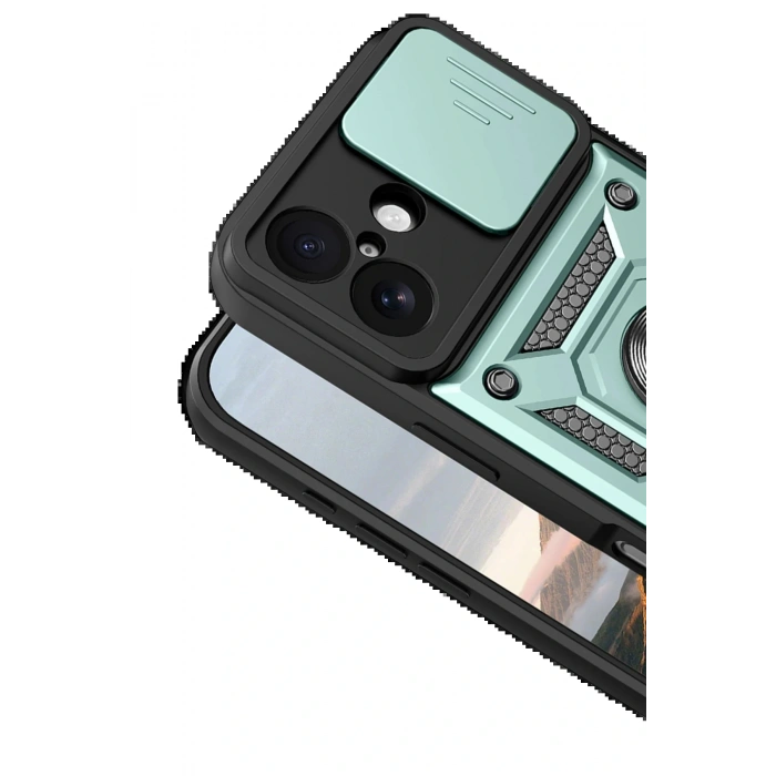 CPT05 Apple iPhone 17 Pars Lens Yüzüklü Silikon - Yeşil