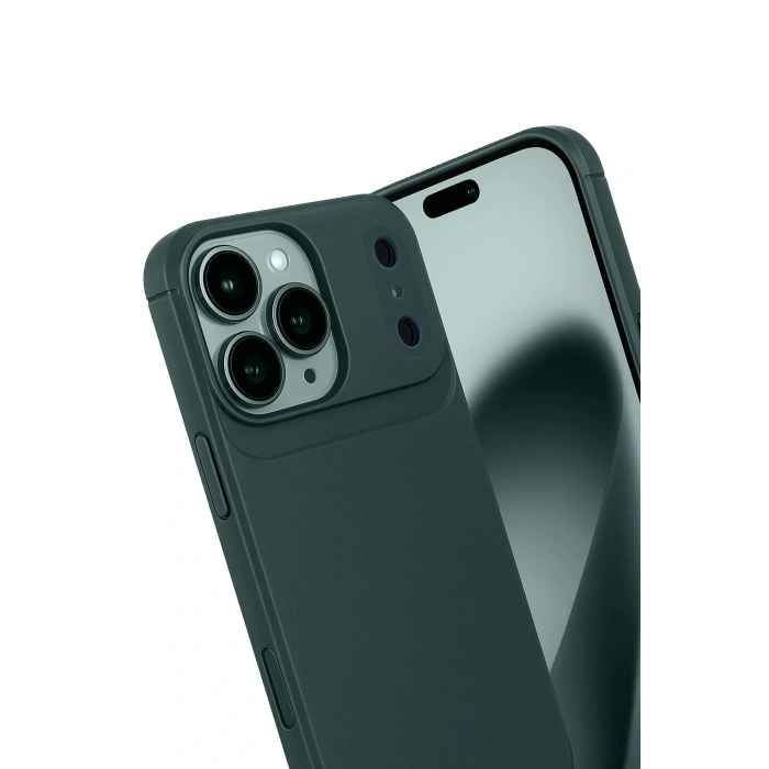 CPT05 Apple iPhone 17 Pro Auto Focus Karbon Kapak - Koyu Yeşil