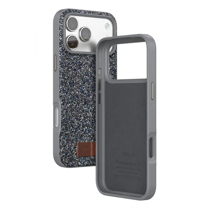 CPT05 Apple iPhone 17 Pro Bright Simli Kapak - Gümüş