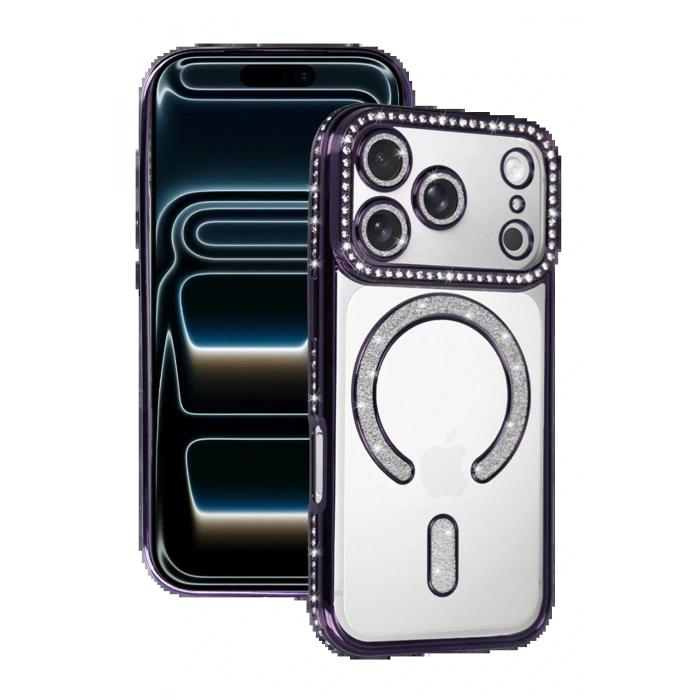 CPT05 Apple iPhone 17 Pro Joke Simli Magneticsafe Kılıf - Derin Mor