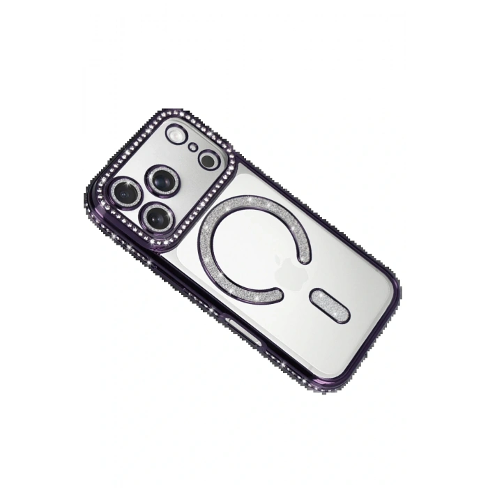 CPT05 Apple iPhone 17 Pro Joke Simli Magneticsafe Kılıf - Derin Mor