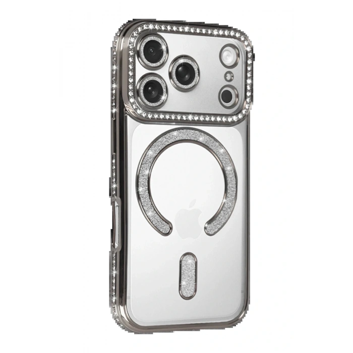 CPT05 Apple iPhone 17 Pro Joke Simli Magneticsafe Kılıf - Gümüş