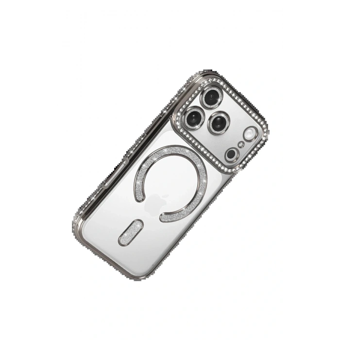 CPT05 Apple iPhone 17 Pro Joke Simli Magneticsafe Kılıf - Gümüş