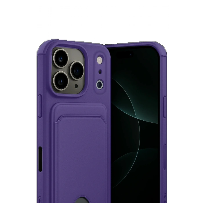 CPT05 Apple iPhone 17 Pro Kelvin Kartvizitli Silikon - Derin Mor