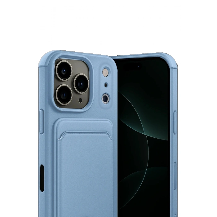 CPT05 Apple iPhone 17 Pro Kelvin Kartvizitli Silikon - Mavi