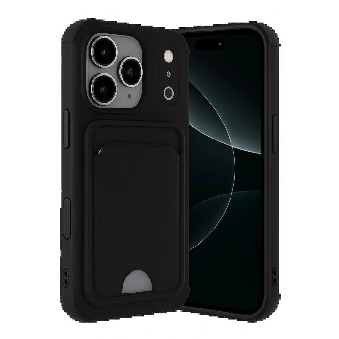 CPT05 Apple iPhone 17 Pro Kelvin Kartvizitli Silikon - Siyah