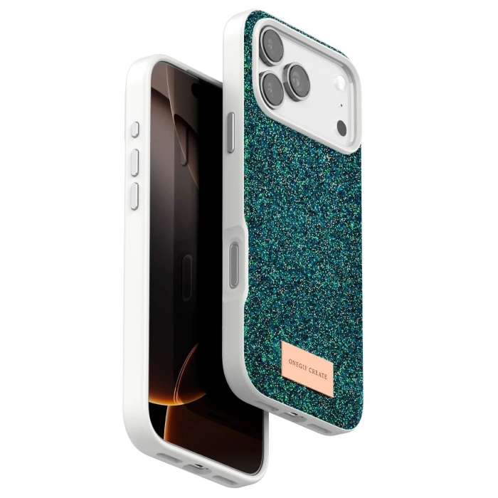 CPT05 Apple iPhone 17 Pro Max Bright Simli Kapak - Koyu Yeşil