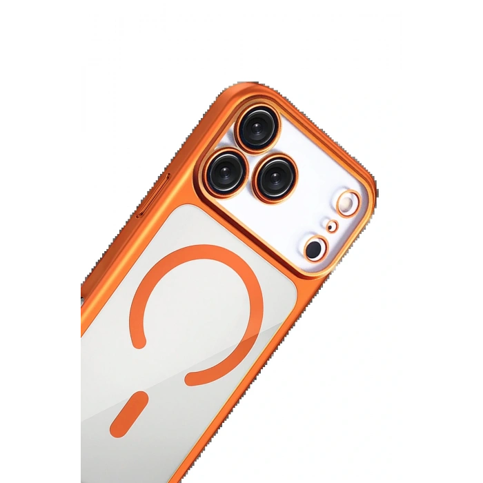CPT05 Apple iPhone 17 Pro Max Chrome Magsafe Kapak - Turuncu