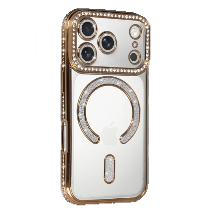 CPT05 Apple iPhone 17 Pro Max Joke Simli Magneticsafe Kılıf - Gold