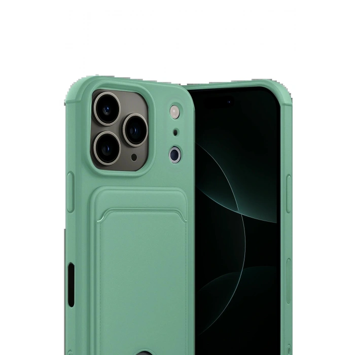 CPT05 Apple iPhone 17 Pro Max Kelvin Kartvizitli Silikon - Açık Yeşil