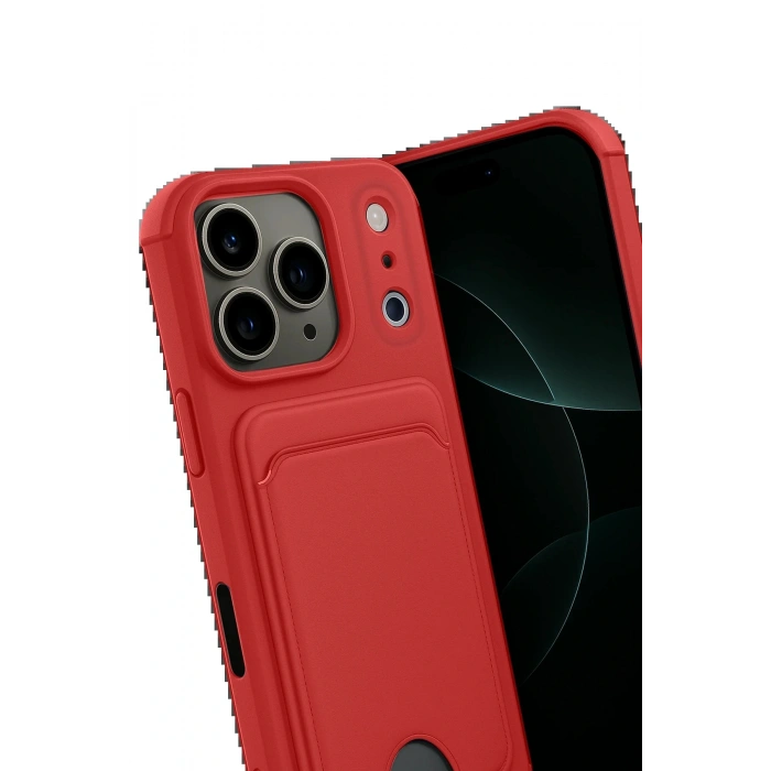 CPT05 Apple iPhone 17 Pro Max Kelvin Kartvizitli Silikon - Kırmızı