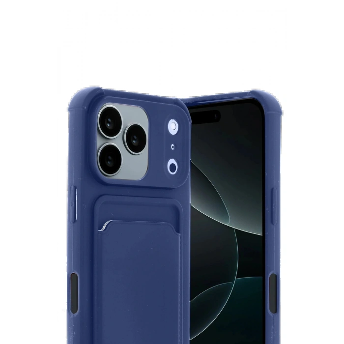 CPT05 Apple iPhone 17 Pro Max Kelvin Kartvizitli Silikon - Lacivert