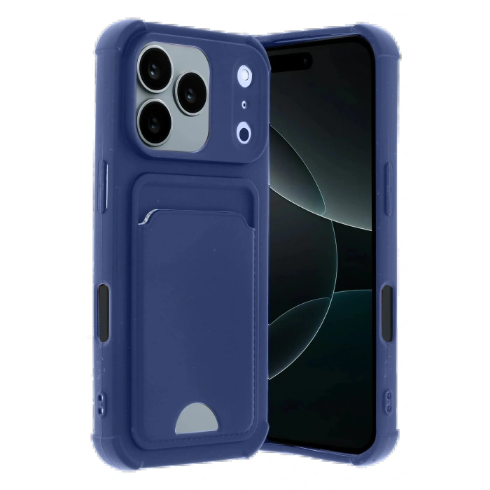 CPT05 Apple iPhone 17 Pro Max Kelvin Kartvizitli Silikon - Lacivert