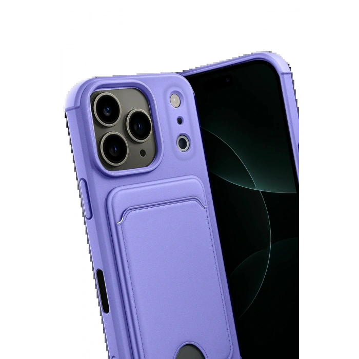 CPT05 Apple iPhone 17 Pro Max Kelvin Kartvizitli Silikon - Lila