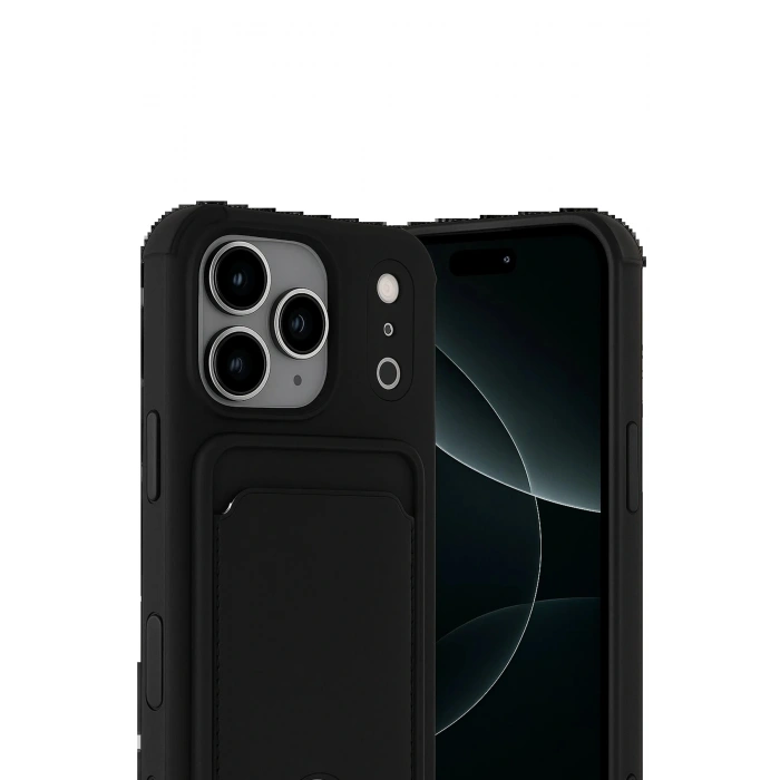 CPT05 Apple iPhone 17 Pro Max Kelvin Kartvizitli Silikon - Siyah