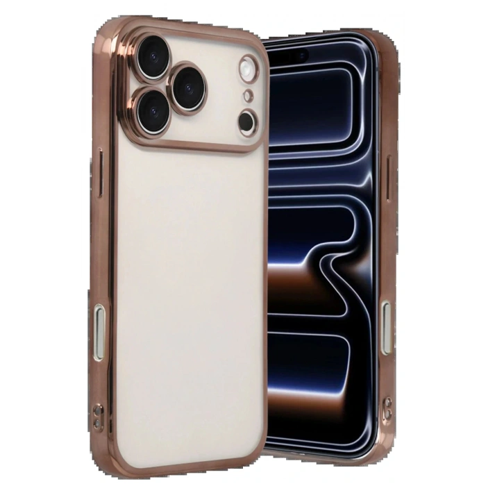 CPT05 Apple iPhone 17 Pro Max Lensli Silikon - Çöl Titanyum