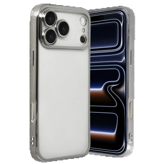 CPT05 Apple iPhone 17 Pro Max Lensli Silikon - Gümüş