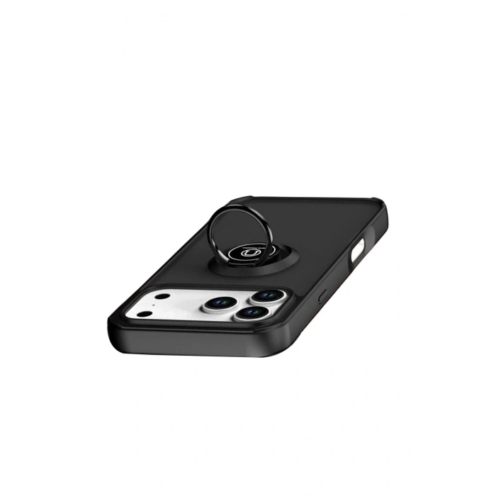 CPT05 Apple iPhone 17 Pro Max Montreal Yüzüklü Silikon Kapak - Siyah