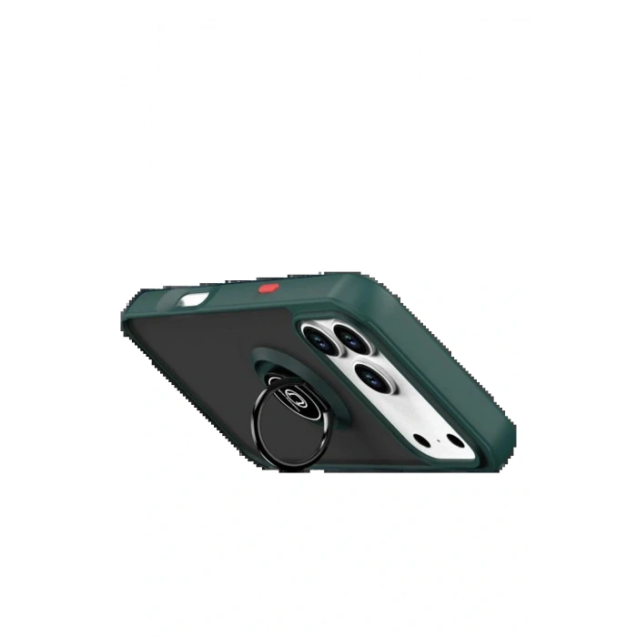 CPT05 Apple iPhone 17 Pro Max Montreal Yüzüklü Silikon Kapak - Yeşil