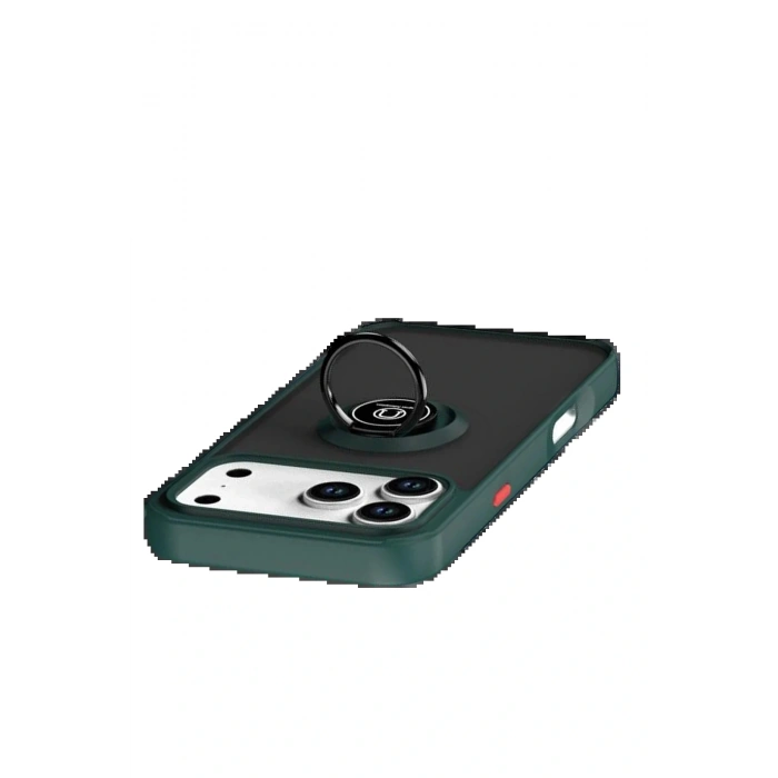 CPT05 Apple iPhone 17 Pro Max Montreal Yüzüklü Silikon Kapak - Yeşil