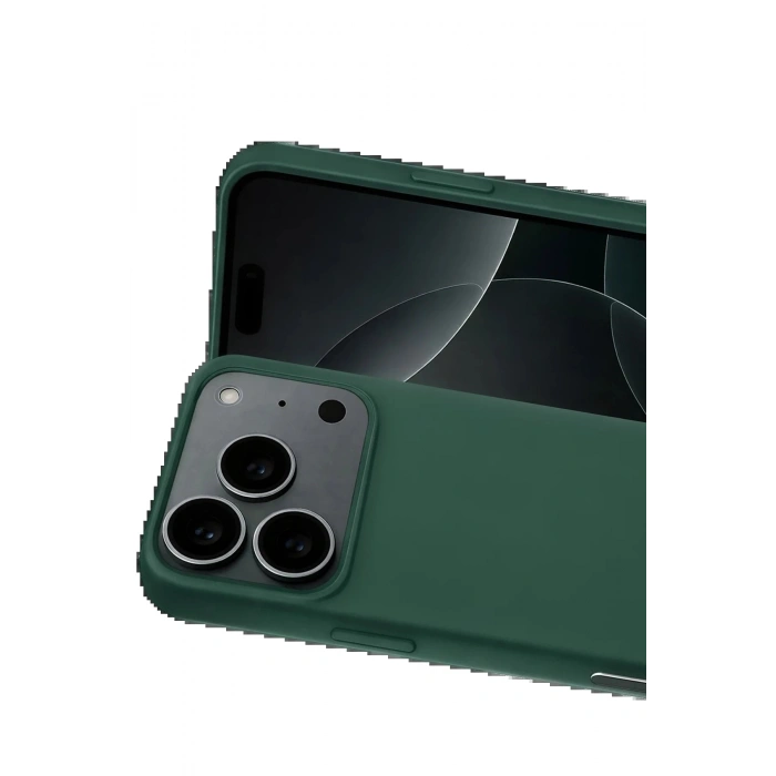 CPT05 Apple iPhone 17 Pro Max Nano içi Kadife Silikon - Koyu Yeşil