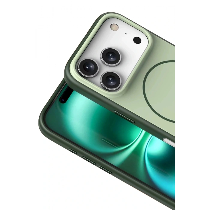 CPT05 Apple iPhone 17 Pro Max Neva Magsafe Kapak - Koyu Yeşil