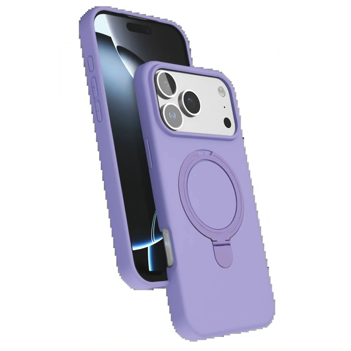 CPT05 Apple iPhone 17 Pro Max Regal Magsafe Standlı Kapak - Lila