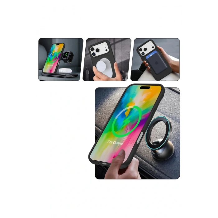 CPT05 Apple iPhone 17 Pro Max Regal Magsafe Standlı Kapak - Titan Gri