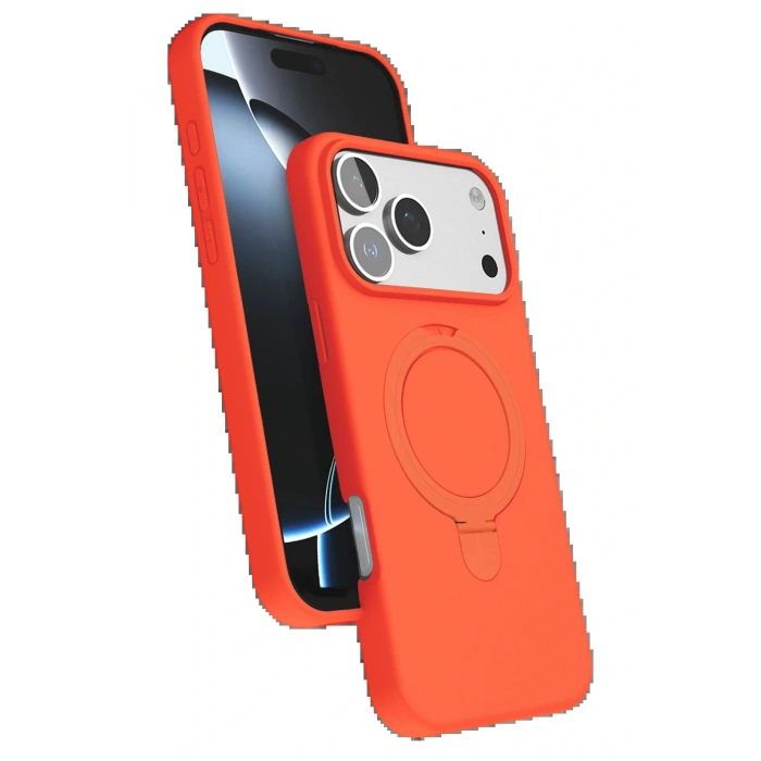 CPT05 Apple iPhone 17 Pro Max Regal Magsafe Standlı Kapak - Turuncu