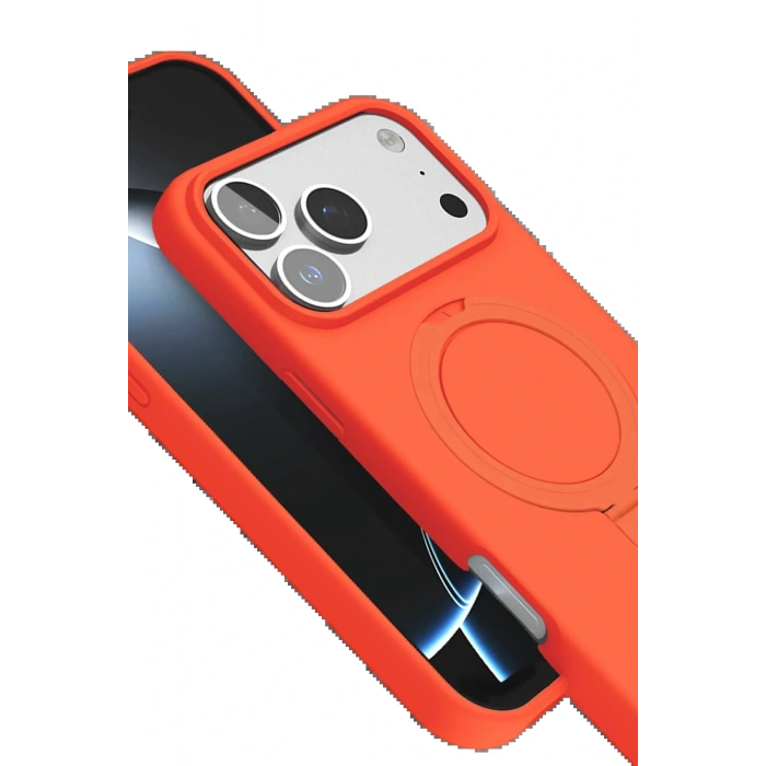 CPT05 Apple iPhone 17 Pro Max Regal Magsafe Standlı Kapak - Turuncu