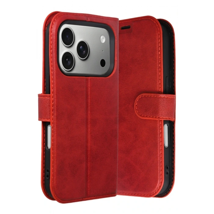 CPT05 Apple iPhone 17 Pro Max Trend S Plus Kapaklı Kılıf - Kırmızı