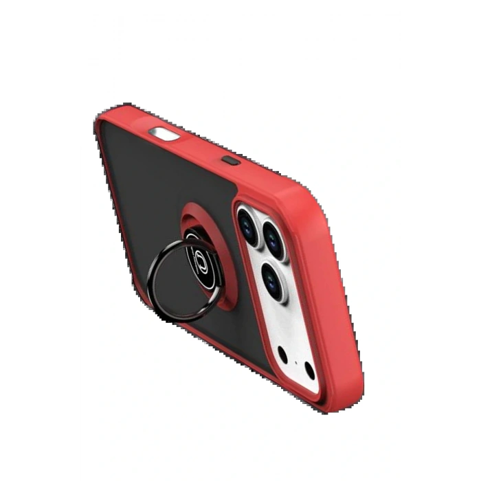 CPT05 Apple iPhone 17 Pro Montreal Yüzüklü Silikon Kapak - Kırmızı