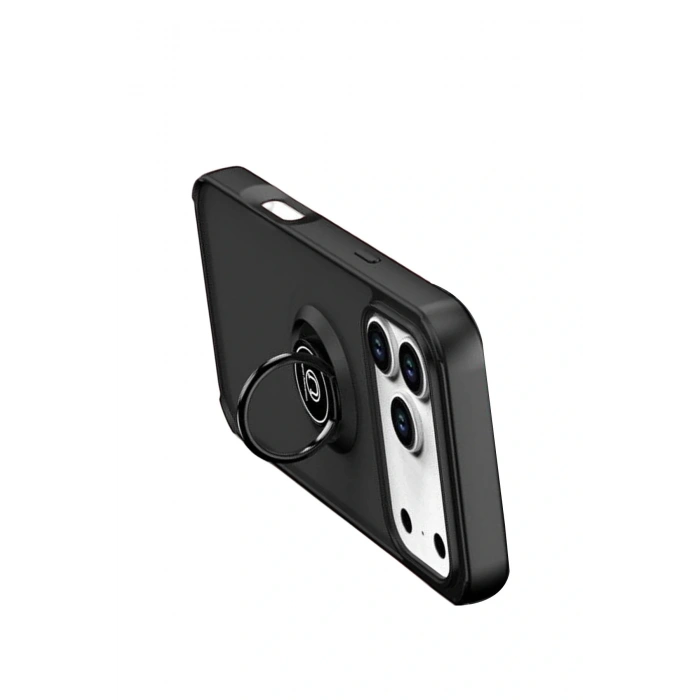 CPT05 Apple iPhone 17 Pro Montreal Yüzüklü Silikon Kapak - Siyah