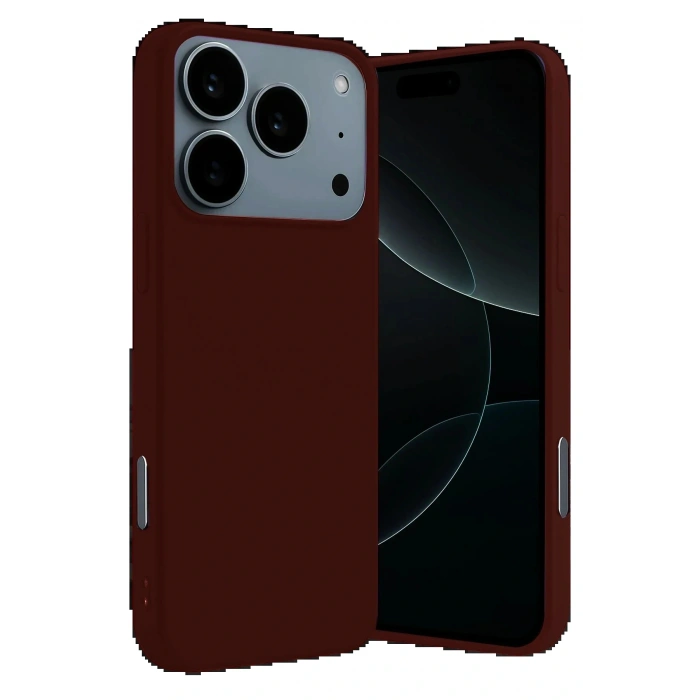 CPT05 Apple iPhone 17 Pro Nano içi Kadife Silikon - Bordo