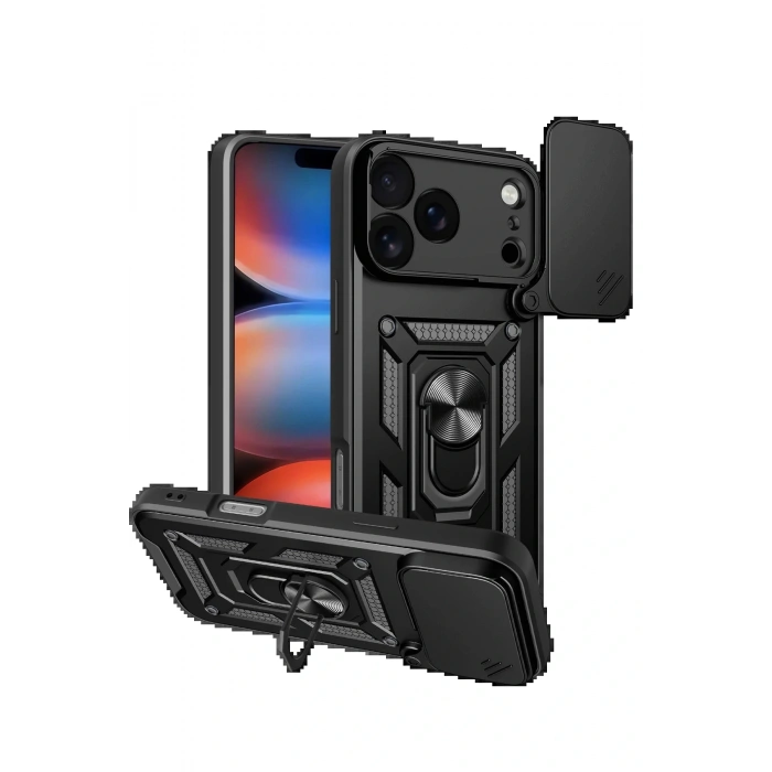 CPT05 Apple iPhone 17 Pro Pars Lens Yüzüklü Silikon - Siyah