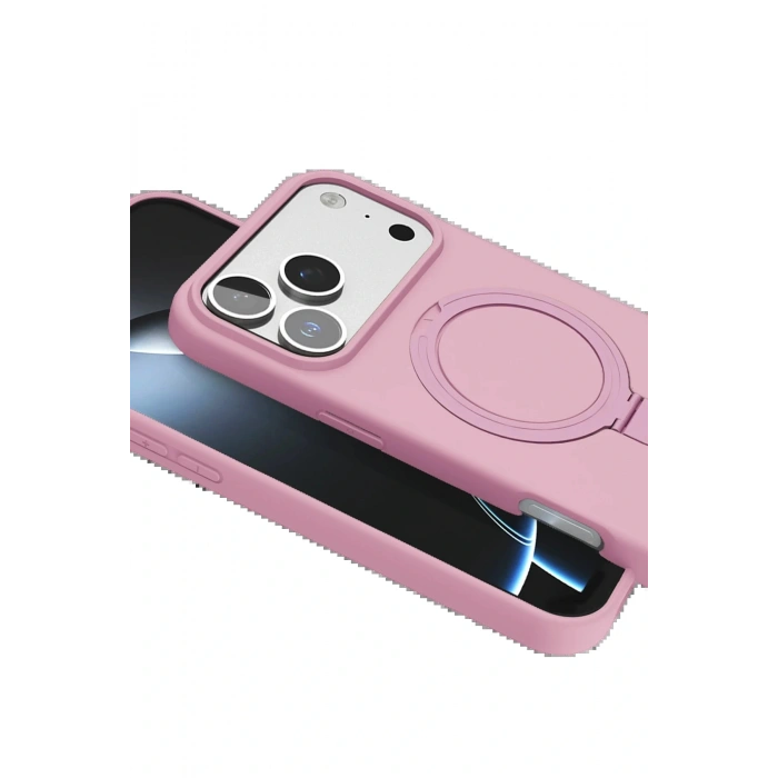 CPT05 Apple iPhone 17 Pro Regal Magsafe Standlı Kapak - Açık Pembe