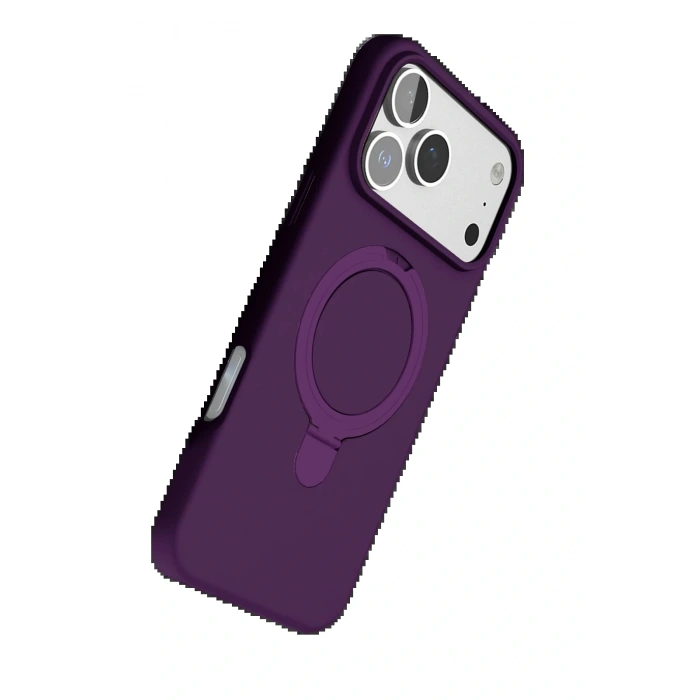 CPT05 Apple iPhone 17 Pro Regal Magsafe Standlı Kapak - Derin Mor