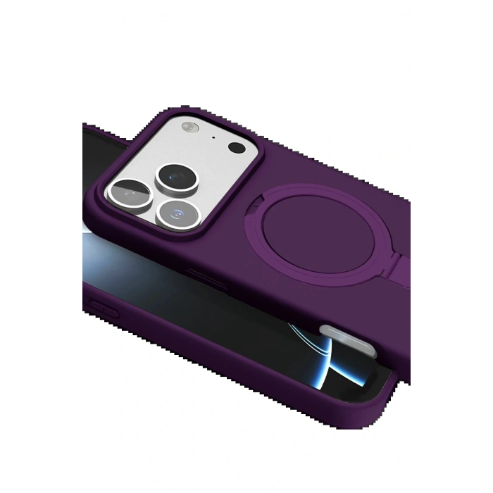 CPT05 Apple iPhone 17 Pro Regal Magsafe Standlı Kapak - Derin Mor