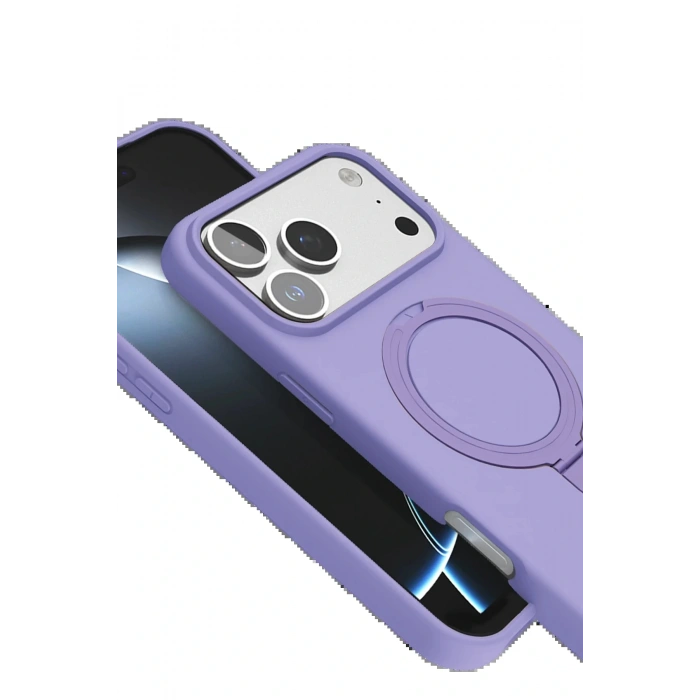 CPT05 Apple iPhone 17 Pro Regal Magsafe Standlı Kapak - Lila