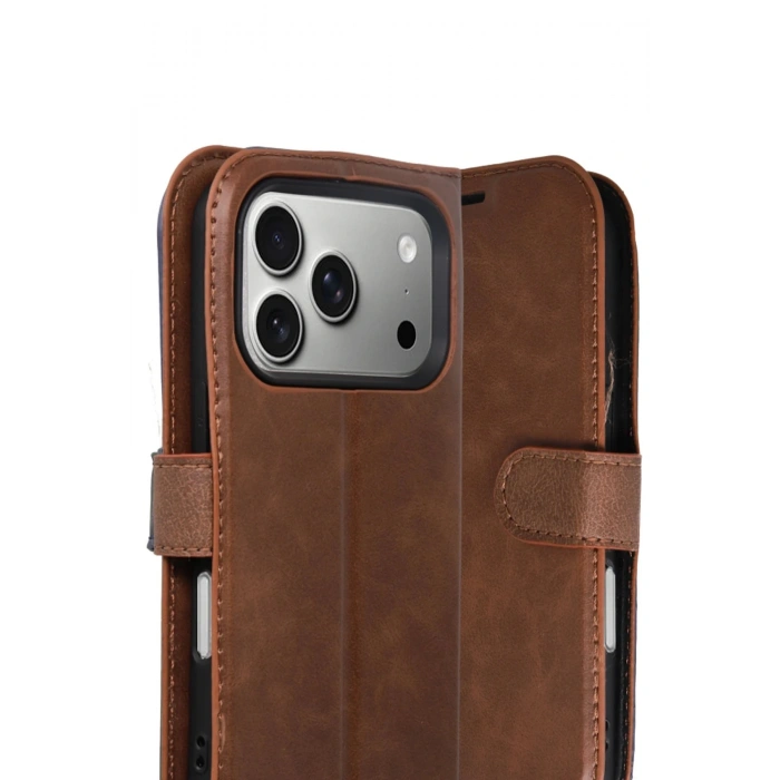 CPT05 Apple iPhone 17 Pro Trend S Plus Kapaklı Kılıf - Taba