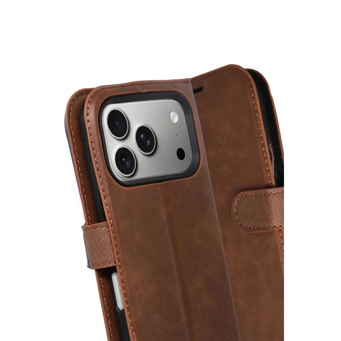 CPT05 Apple iPhone 17 Pro Trend S Plus Kapaklı Kılıf - Taba