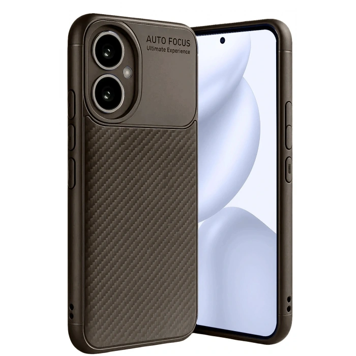 CPT05 Honor 400 Kılıf Auto Focus Karbon Kapak - Kahverengi