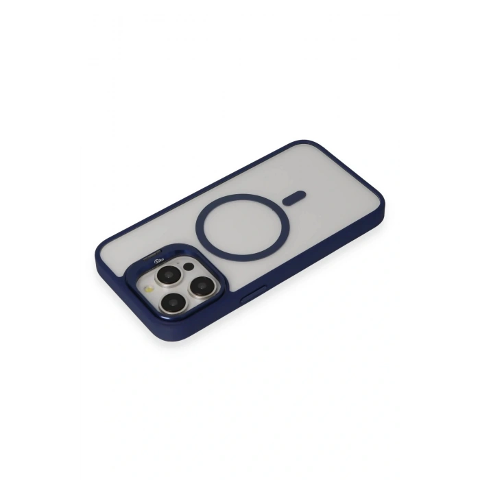 CPT05 iPhone 14 Pro Max Kılıf Roblox Lens Magsafe Standlı Kapak - Lacivert