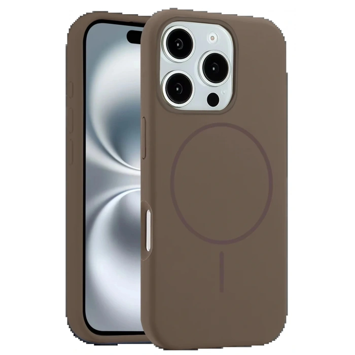 CPT05 iPhone 16 Pro Max Kılıf Jully Magsafe Kapak - Kahverengi