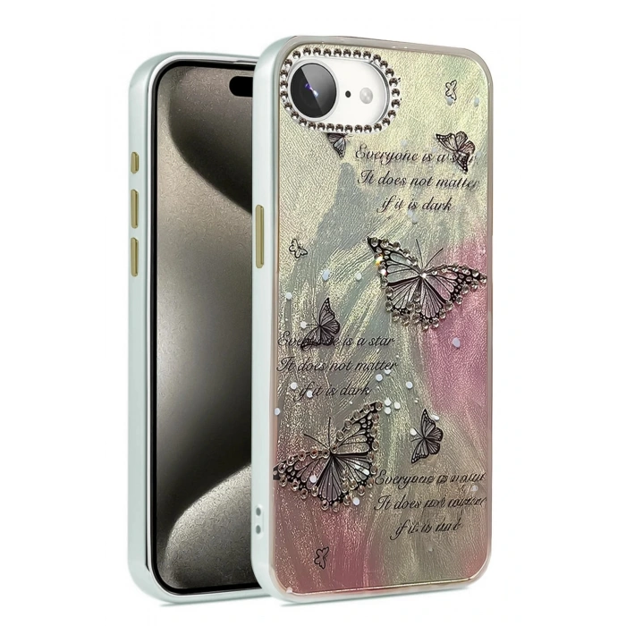 CPT05 iPhone 16E Kılıf Blade Aynalı Desenli Kapak - Desen 6