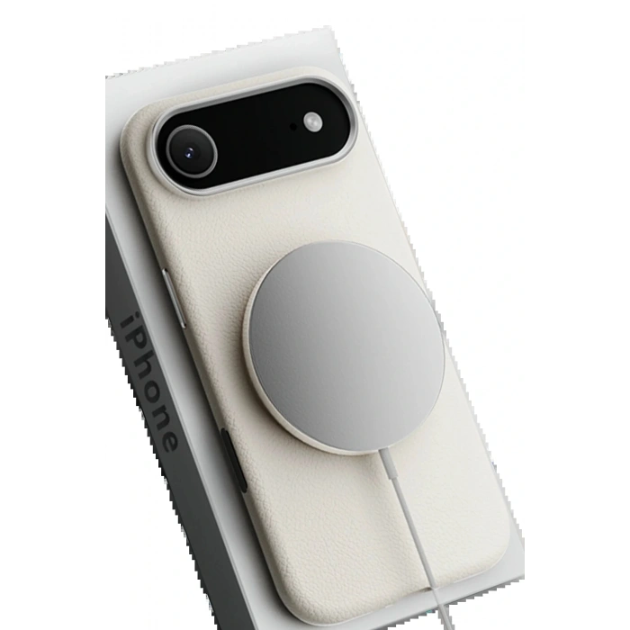 CPT05 iPhone 17 Air Wonder Deri Magsafe Kapak - Beyaz