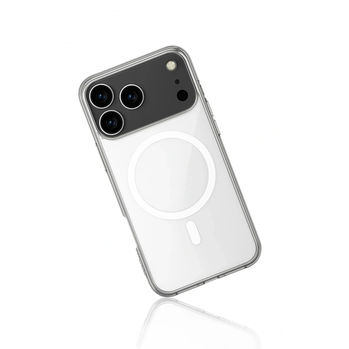 CPT05 iPhone 17 Pro Kılıf Magneticsafe Şeffaf Silikon - Şeffaf