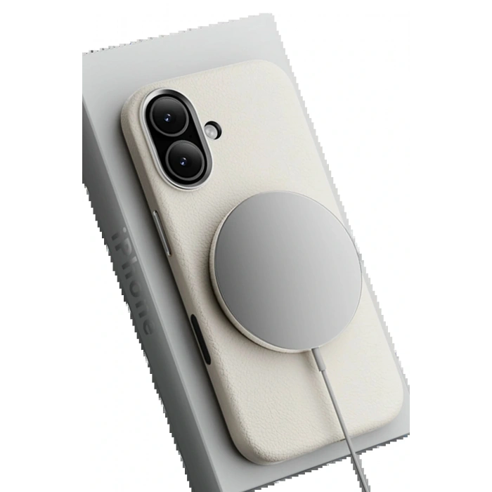 CPT05 iPhone 17 Wonder Deri Magsafe Kapak - Beyaz