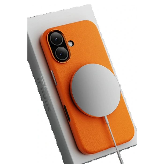CPT05 iPhone 17 Wonder Deri Magsafe Kapak - Turuncu